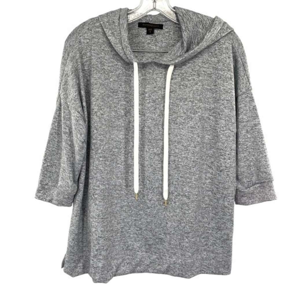 Donna Karen Sleepwear Gray Hoodie Drawstring Soft Pullover